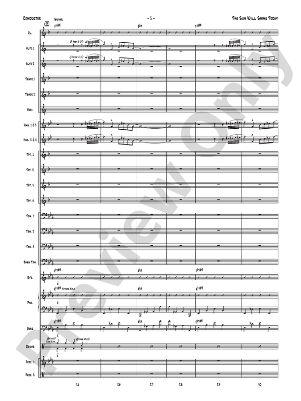 The Sun Will Shine Today - Jazz Ensemble Conductor Score & Parts(Digital Download)