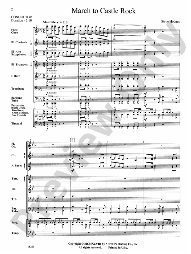 March to Castle Rock - Concert Band Conductor Score & Parts (Digital Download)