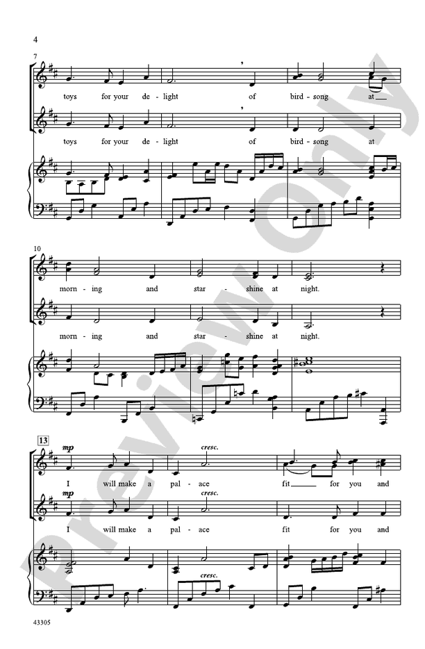 And This Shall Be for Music - SSA Choral Octavo (Digital Download)