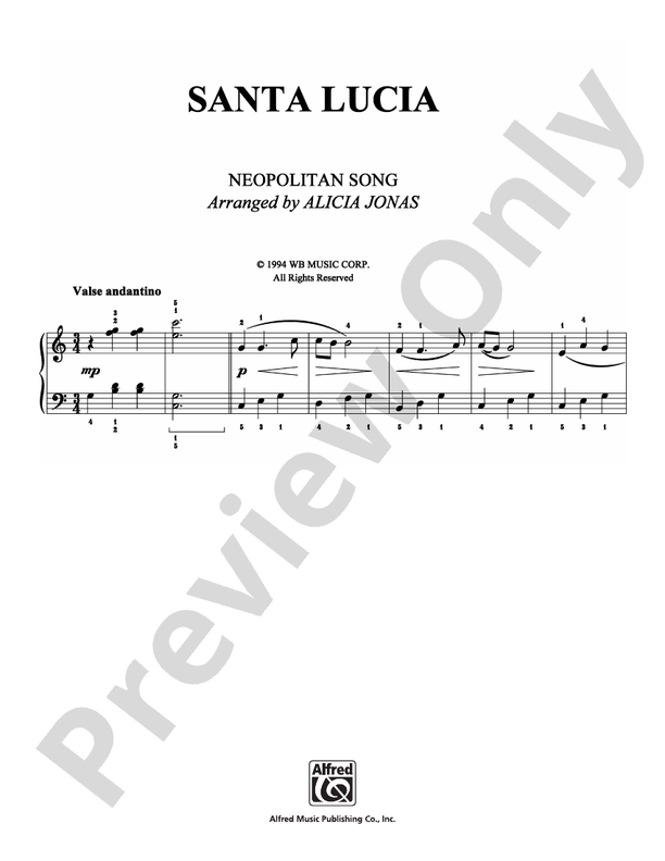 Santa Lucia - Piano (Digital Download)