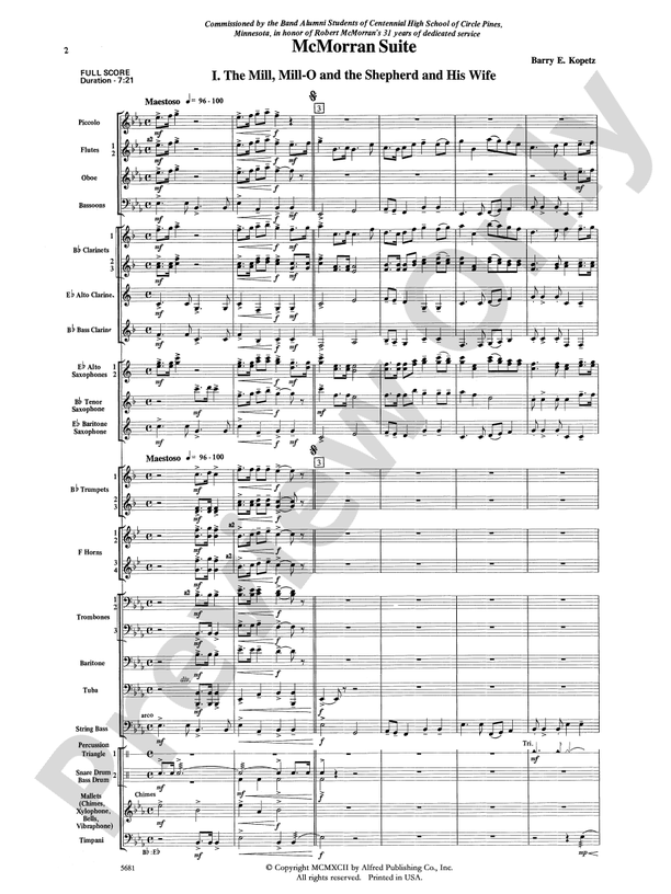 McMorran Suite - Concert Band Conductor Score & Parts (Digital Download)