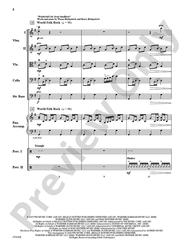 Smallfoot - String Orchestra Conductor Score & Parts (Digital Download)