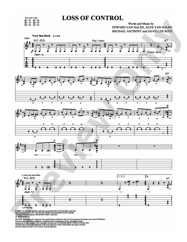 Loss of Control - Guitar TAB (Digital Download)
