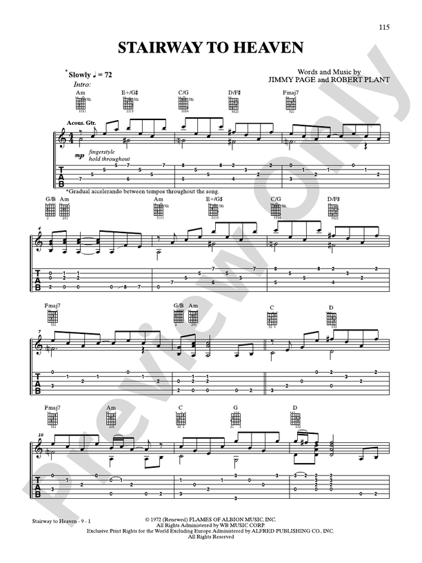 Stairway to Heaven - Guitar TAB (Digital Download)