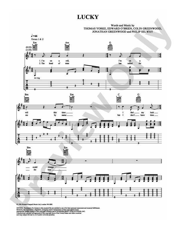 Lucky - Guitar TAB (Digital Download)