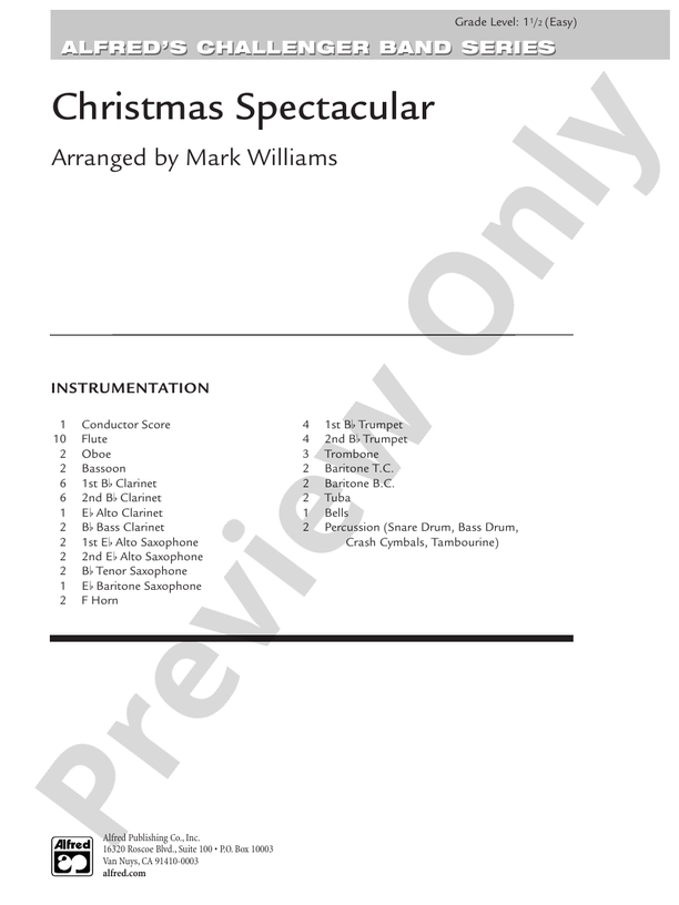 Christmas Spectacular - Concert Band Conductor Score & Parts (Digital Download)