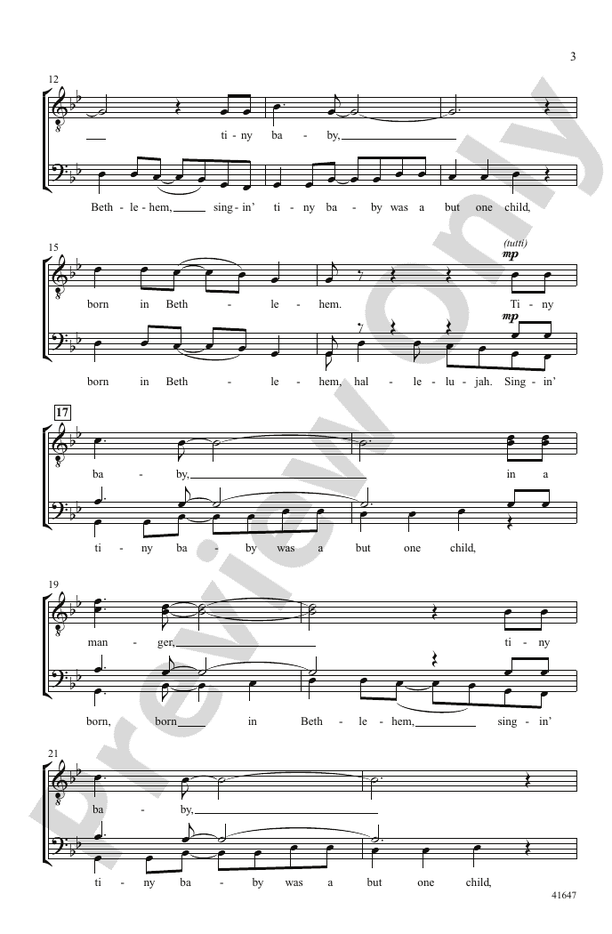 Bethlehem Spiritual – TTBB, a cappella Choral Octavo (Digital Download)
