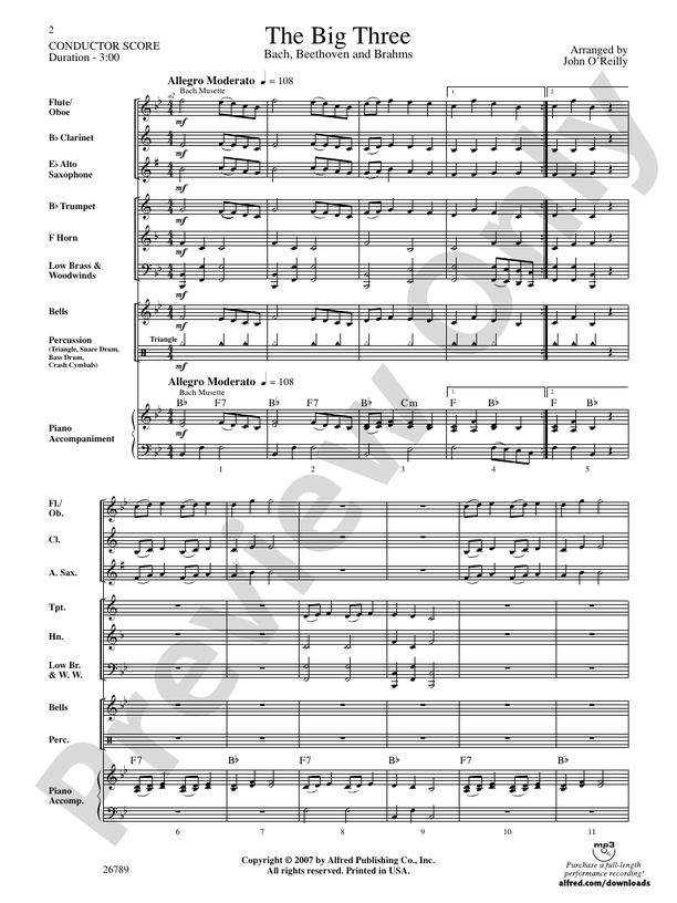 The Big Three - Concert Band Conductor Score & Parts (Digital Download)