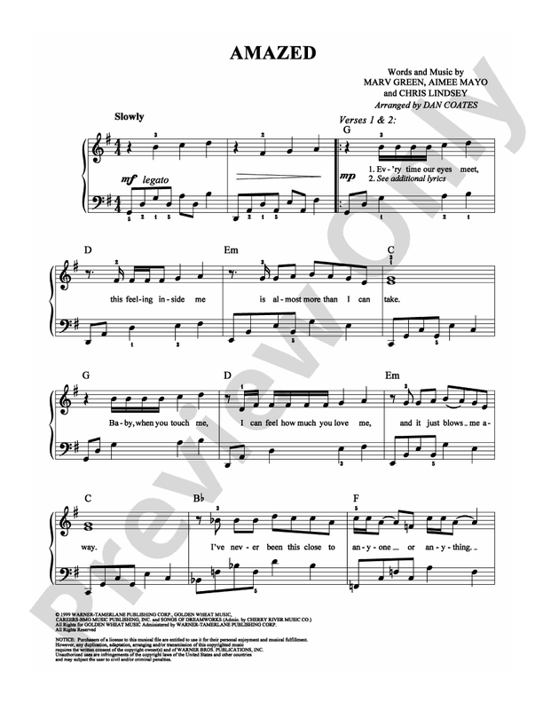 Amazed - Arr. Dan Coates - Easy Piano (Digital Download)