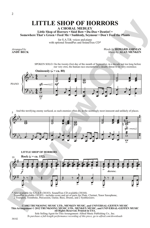Little Shop of Horrors: A Choral Medley - SATB Choral Octavo (Digital Download)