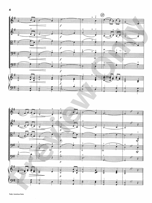 Early American Suite – String Orchestra Conductor Score & Parts (Digital Download)