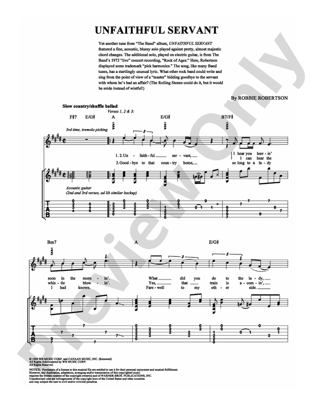 Unfaithful Servant - Easy Guitar (Digital Download)