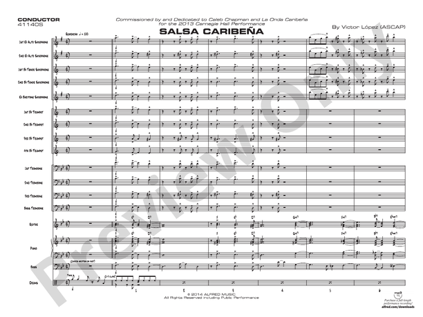Salsa Caribena - Jazz Ensemble Conductor Score & Parts (Digital Download)