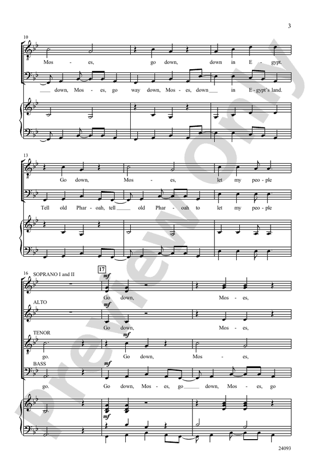 Go Down, Moses – SSATB, a cappella Choral Octavo (Digital Download)