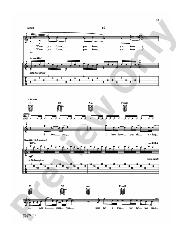 Far Away - Guitar TAB (Digital Download)