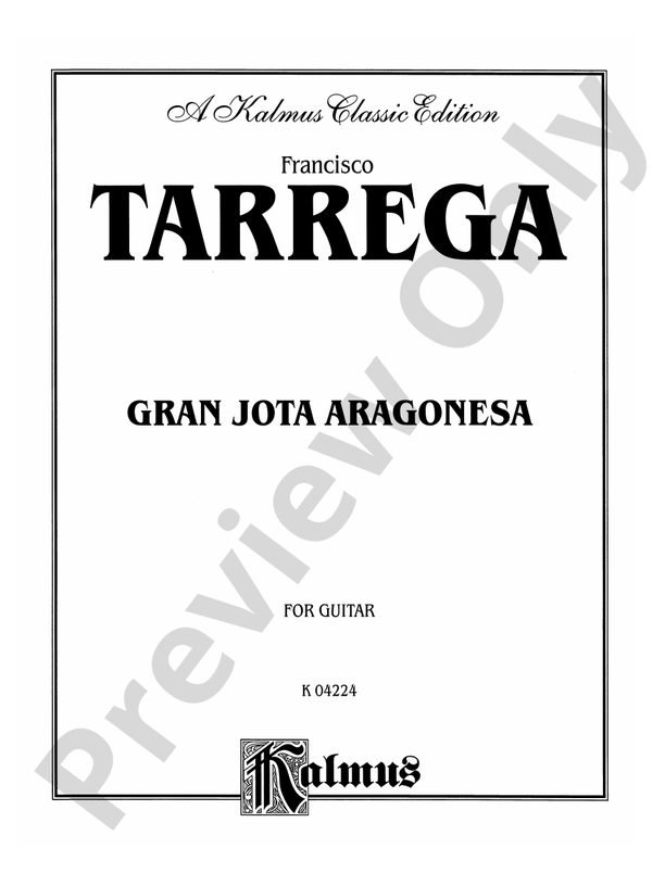 Tarrega: Gran Jota Aragonesa - Guitar (Digital Download)