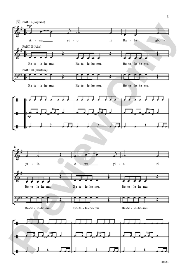Betelehemu – 3-Part Mixed / SAB, Choral Octavo (Digital Download)