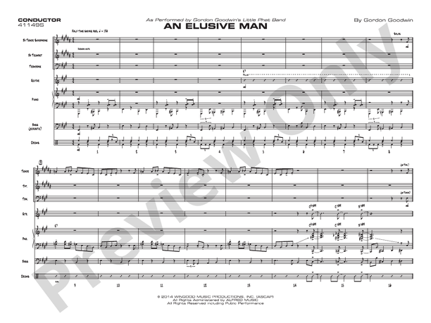 An Elusive Man - Jazz Ensemble Conductor Score & Parts (Digital Download)