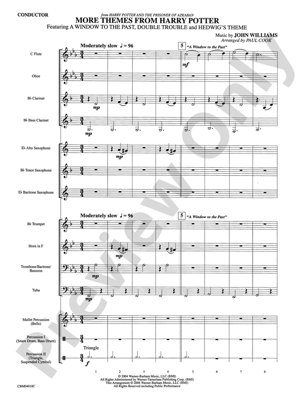 Harry Potter and the Prisoner of Azkaban, More Themes from - Concert Band Conductor Score & Parts (Digital Download)