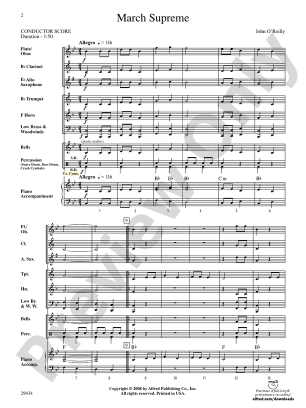 March Supreme - Concert Band Conductor Score & Parts (Digital Download)