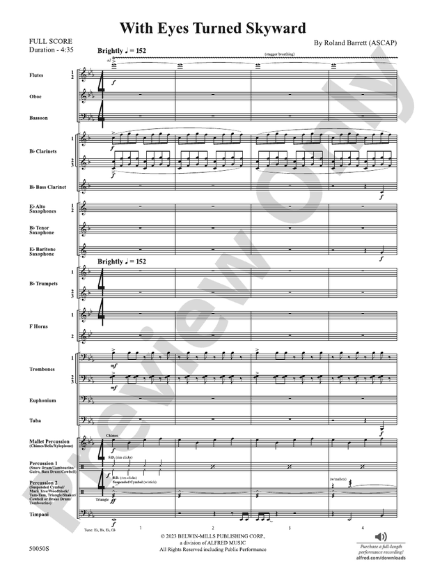 With Eyes Turned Skyward - Concert Band Conductor Score & Parts (Digital Download)