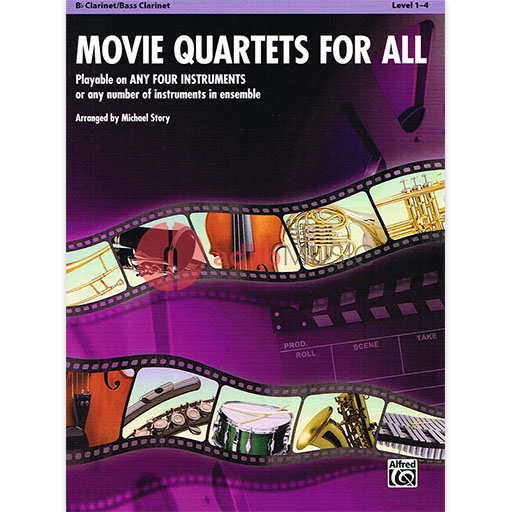Movie Quartets for All - Clarinet Quartet by Story Alfred 33539