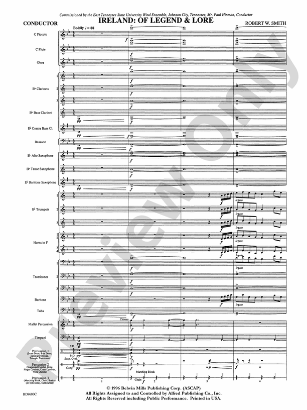Ireland: Of Legend and Lore - Concert Band Conductor Score & Parts (Digital Download)