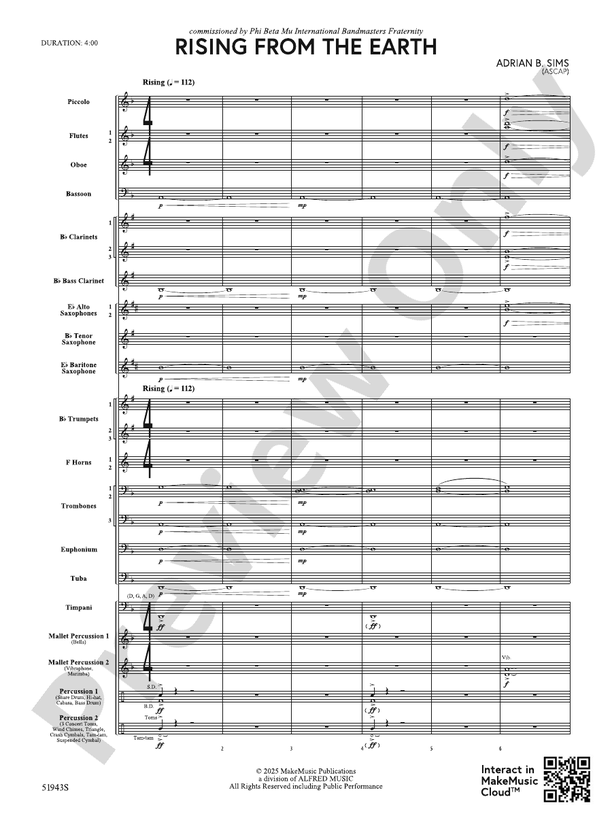 Rising From the Earth - Concert Band Conductor Score & Parts(Digital Download)