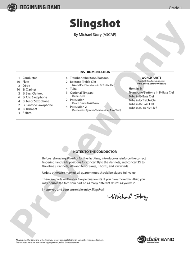 Slingshot - Concert Band Conductor Score & Parts (Digital Download)