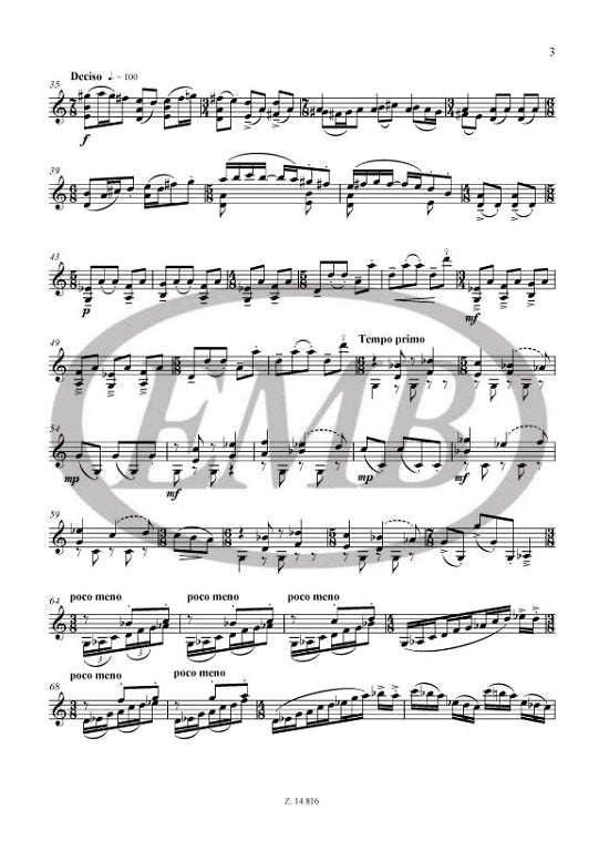 Vajda - Sonata - Violin Solo EMB Z14816