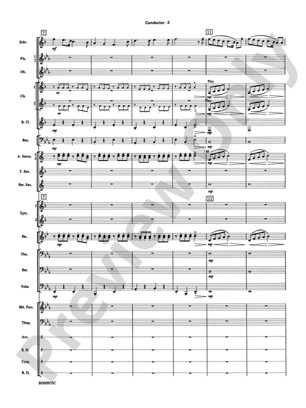 Christmas Concerto (Solo Trumpet, Clarinet, Flute, or Alto Saxophone and Band) - Concert Band Conductor Score & Parts (Digital Download)