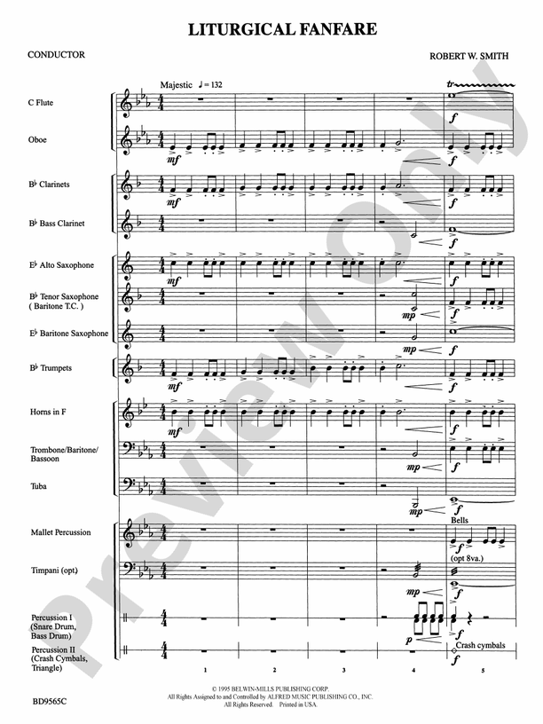 Liturgical Fanfare - Concert Band Conductor Score & Parts (Digital Download)