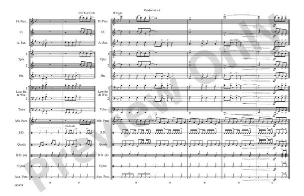 The Edge of Glory – Marching Band Conductor Score & Parts (Digital Download)