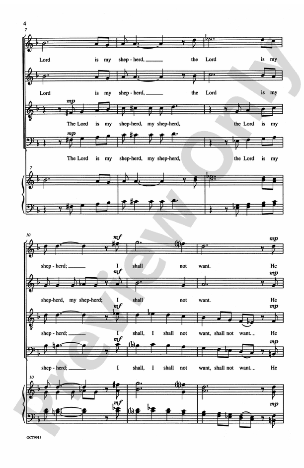 23rd Psalm - SATB Choral Octavo (Digital Download)