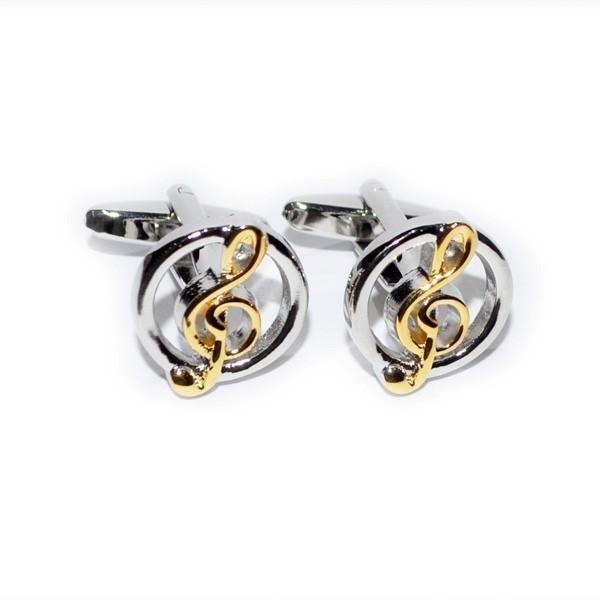 Two Tone Treble Clefs cufflinks.