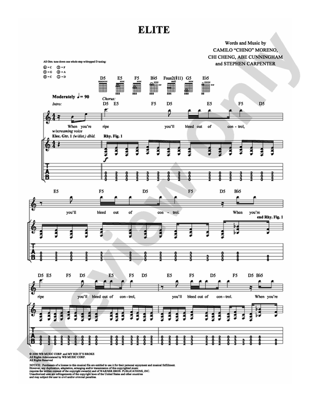 Elite - Guitar TAB (Digital Download)