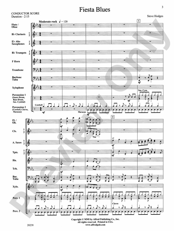 Fiesta Blues - Concert Band Conductor Score & Parts (Digital Download)