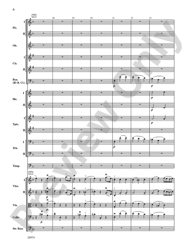 Beethoven's First Symphony, Second Movement – Full Orchestra Conductor Score & Parts (Digital Download)