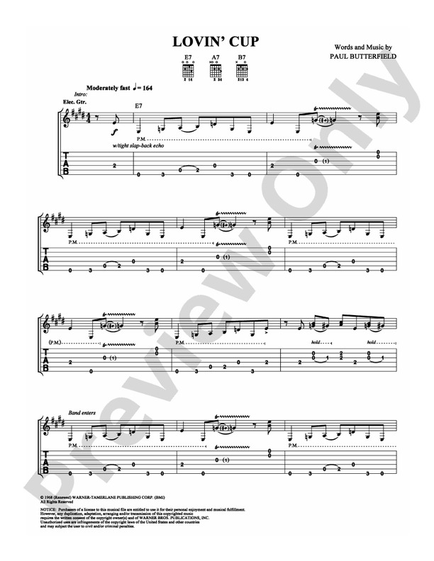 Lovin' Cup - Guitar TAB (Digital Download)