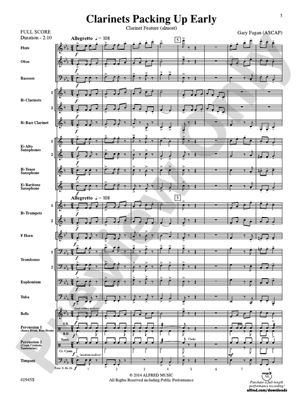 Clarinets Packing Up Early - Concert Band Conductor Score & Parts (Digital Download)