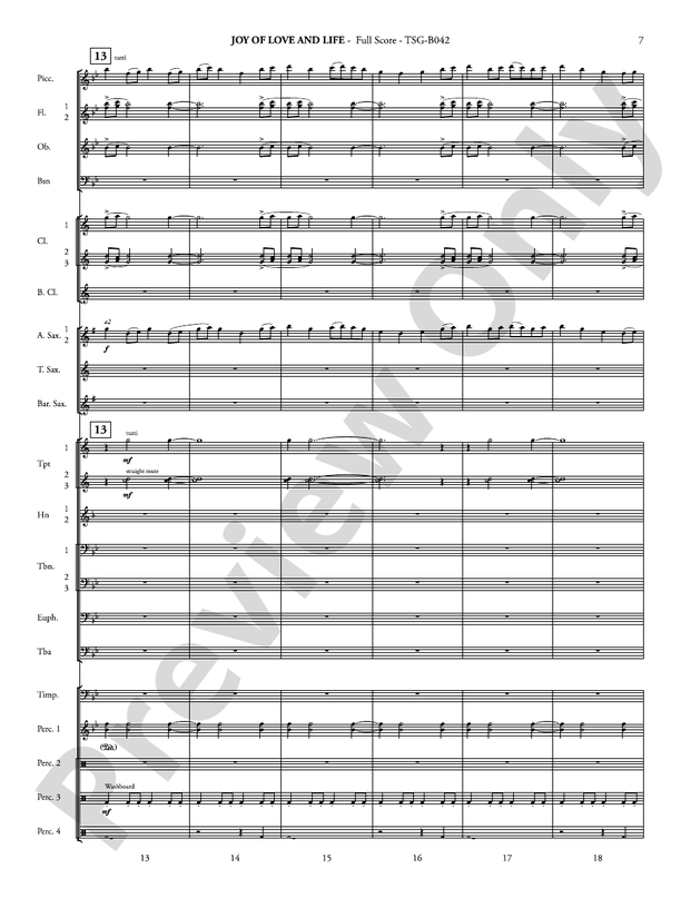 Joy of Love and Life - Concert Band Conductor Score & Parts(Digital Download)