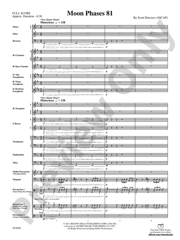Moon Phases 81 - Concert Band Conductor Score & Parts (Digital Download)