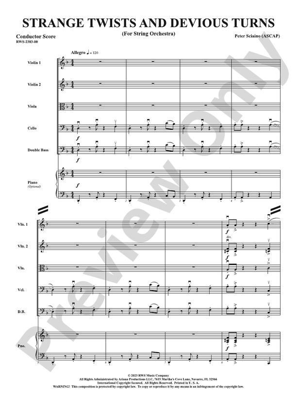 Strange Twists and Devious Turns - For String Orchestra - String Orchestra Conductor Score & Parts (Digital Download)