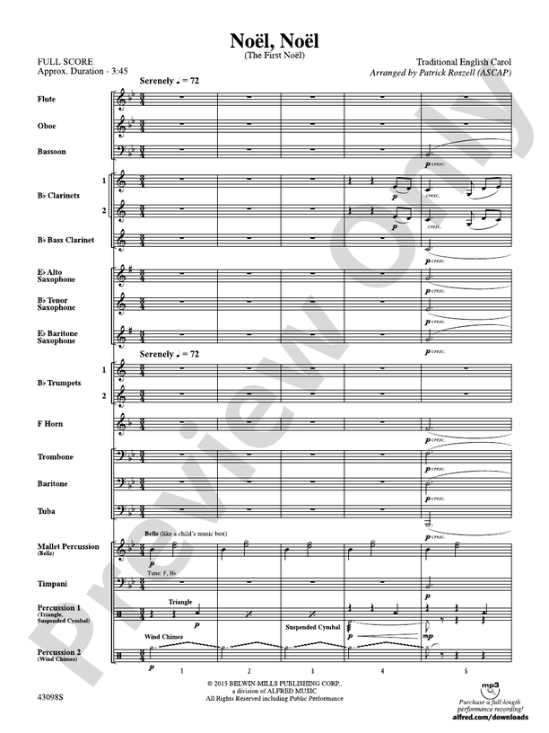 Noel, Noel - Concert Band Conductor Score & Parts (Digital Download)