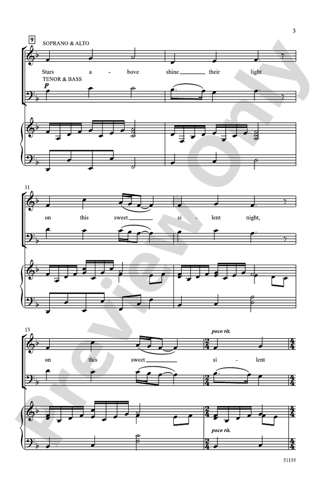 Sweet Silent Night - SATB Choral Octavo (Digital Download)
