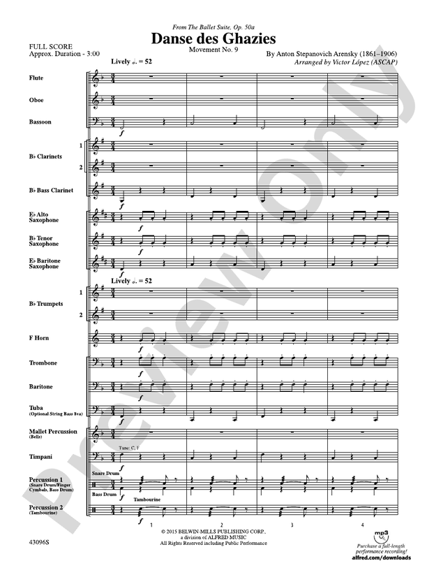 Danse des Ghazies (from The Ballet Suite, Op. 50a) - Concert Band Conductor Score & Parts (Digital Download)