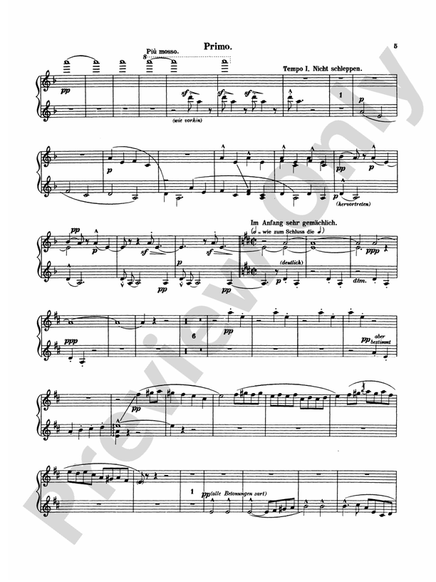 Mahler - Symphony No. 1, in D Major - 1 Piano, 4 Hands (Digital Download)