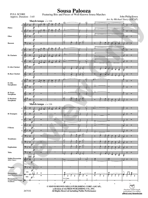 Sousa Palooza - Concert Band Conductor Score & Parts (Digital Download)