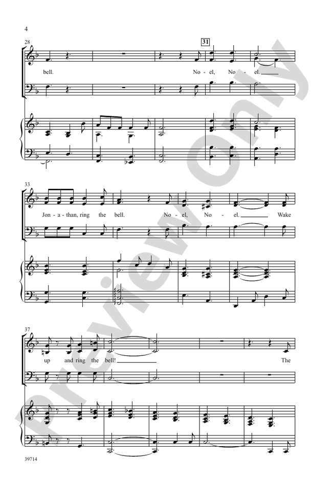 Jonathan's Bell Carol – 3 Part Mixed Choral Octavo (Digital Download)