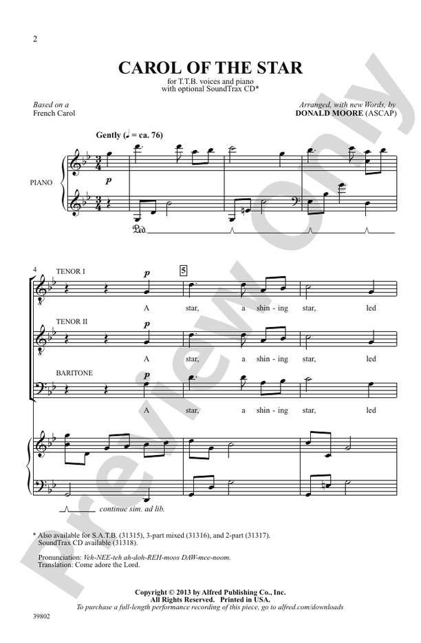 Carol of the Star – TTB Choral Octavo (Digital Download)